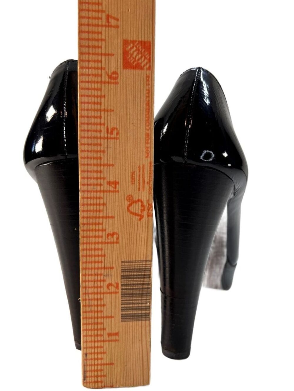 Stuart Weitzman Black Patent Peep Toe Platform Pumps Y2K Glam Heels 7M - Picture 5 of 8